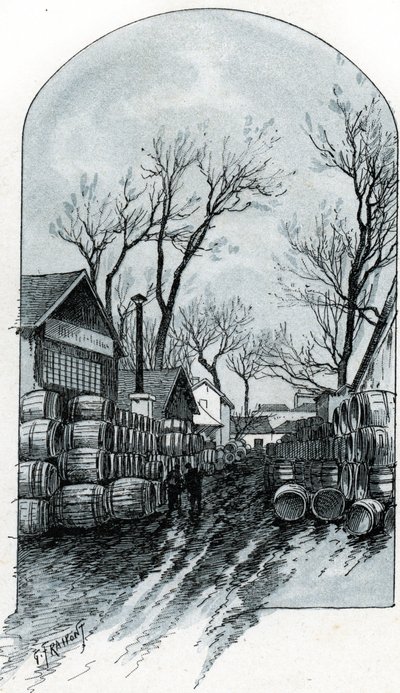 View of the Warehouse of Rue de Sauternes, Bercy, Paris by Gustave Fraipont