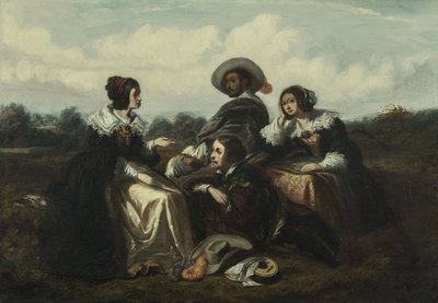 The Story. Characters in Louis XIII Costume, ca. 1830 by Gustave François Morin