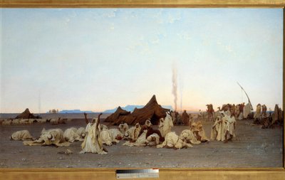 Evening Prayer in the Sahara Desert (detail) by Gustave Guillaumet