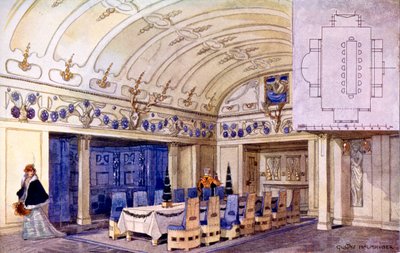 German Dining Hall, early 20th century by Gustave Halmhuber