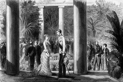 Engagement of Princess Stephanie of Belgium and Archduke Rodolphe of Austria at Laeken Castle, March 7 by Gustave Janet