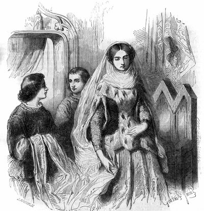 Portrait of Jeanne de Montmorency, daughter of Bouchard 1st de Marly. 13th-14th century. Engraving by Gustave Janet by Gustave Janet