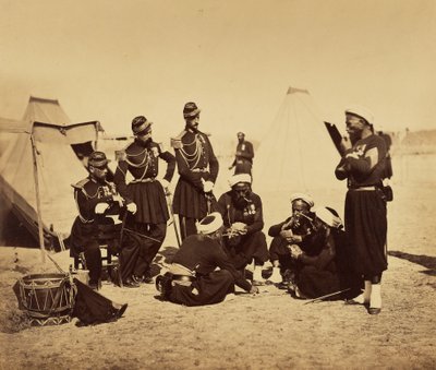 Camp de Chalons: Zouaves of the Guard at Bivouac by Gustave Le Gray