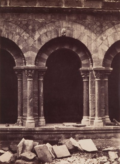 Cathedral of Notre-Dame, Detail of the Cloister Arcade, Le Puy by Gustave Le Gray