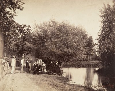 Scene near a Pond at the Petit-Mourmelon Mill by Gustave Le Gray