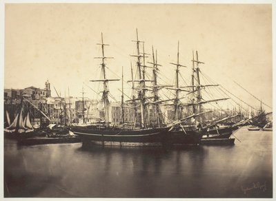 Ships in the Harbor at Sète by Gustave Le Gray