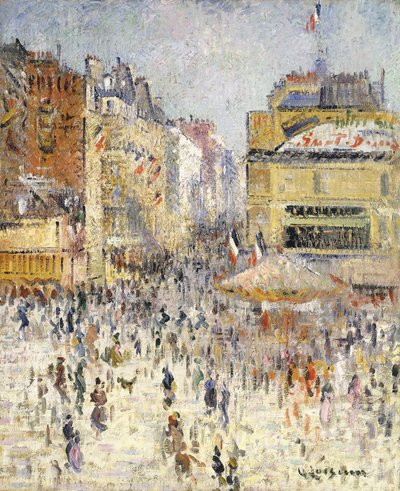Bastille Day on Rue de Clignancourt, Paris by Gustave Loiseau