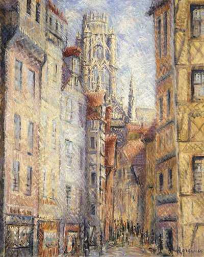 Rouen, a Street by the Church by Gustave Loiseau