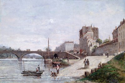 The Seine and the Port of Courbevoie by Gustave Mascart