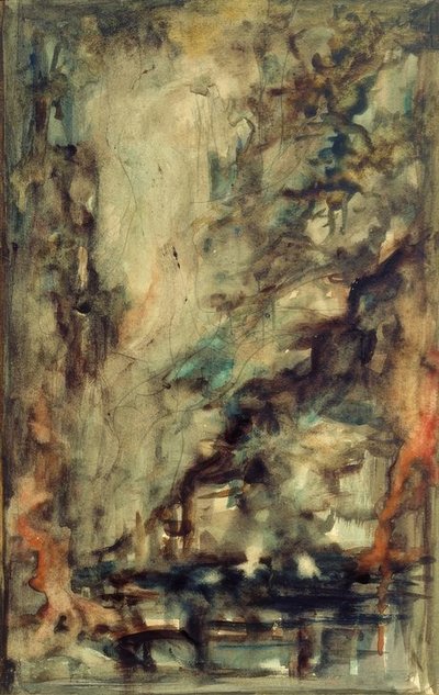 Sketch (for the two adventurers and the talisman (?)) by Gustave Moreau