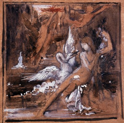 Leda and the Swan. Drawing by Gustave Moreau (1826-1898) by Gustave Moreau