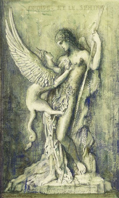 Oedipus and the Sphinx by Gustave Moreau