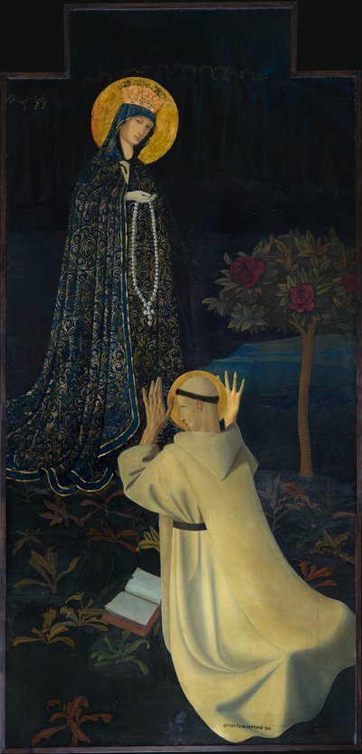 Our Lady receiving the Rosary from Saint Dominic by Gustave Van de Woestyne