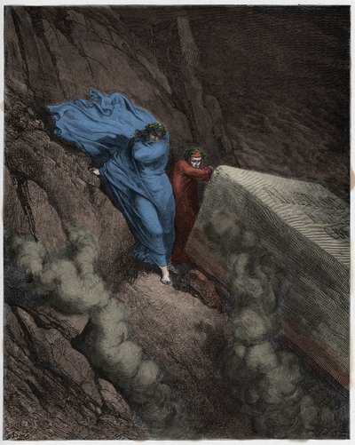 Inferno, Canto 11: The Burning Tomb of Pope Anastasius II, Illustration from The Divine Comedy by Dante Alighieri, 1885 by Gustave after Dore