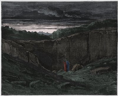 Inferno, Canto 3: Virgil and Dante at the gates of Hell (illustration from The Divine Comedy) by Gustave after Dore