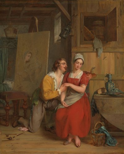 Anthony van Dyck Wooing His Model by Gustave or Gustaaf Wappers