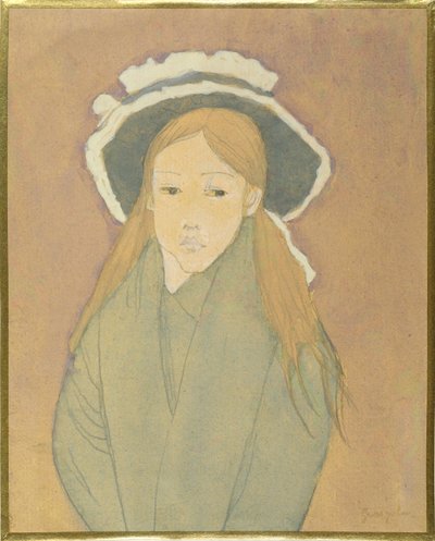 Girl with Large Hat and Straw-Coloured Hair by Gwen John