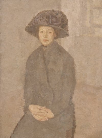 Young Woman Wearing a Large Hat by Gwen John