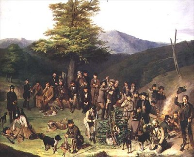 Shooting Party in the Gerecse Hills, 1859 by Gyorgyi Giergl Alajos