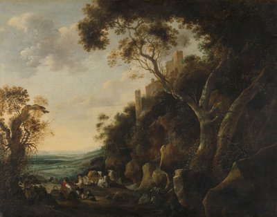 Landscape with Herdsmen by Gysbert Hondecoeter