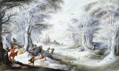A Winter Landscape with the Massacre of the Innocents by Gysbrecht Lytens or Leytens