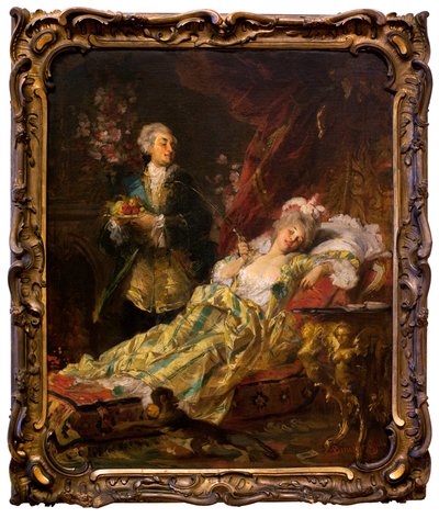 Louis XV (1710-1774) and Madame Du Barry by Gyula Benczúr