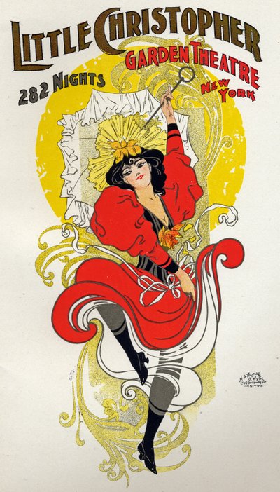 Cancan Dancer. Poster by H.A. Thomas for a Show at the Little Christopher Theatre, New York by H.A. Thomas
