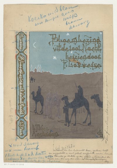 Cover Design for: Pieter Louwerse, Anthology from the Thousand and One Nights, 1910 by H.C. Louwerse (signed by artist)