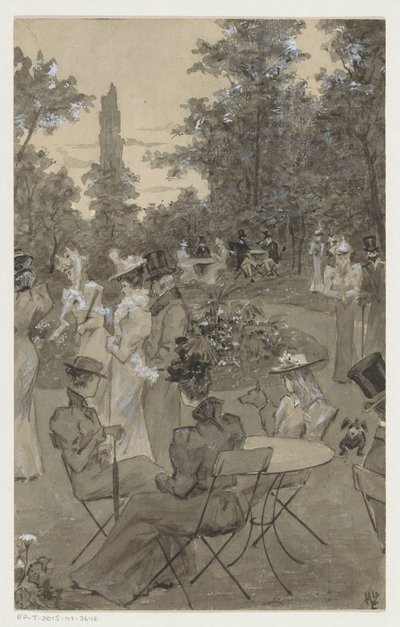 Recreating People in a Park by H.C. Louwerse (signed by artist)