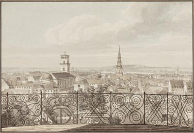 View from the Round Tower over Copenhagen to Frederiksberg Palace by H.G.F. Holm