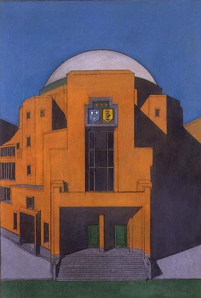 Plan of the entrance to the Gemeentemuseum, the Hague by H.P. Berlage