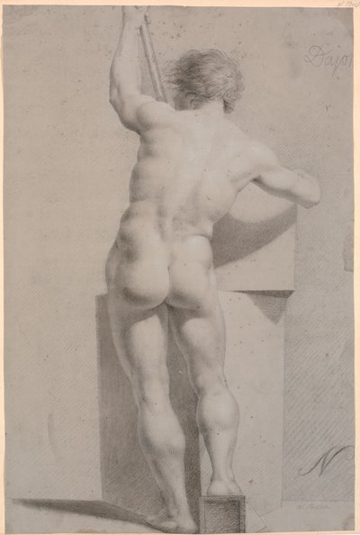 Standing Model. Seen from the Back. Staff in Left Hand by H.W. Bissen