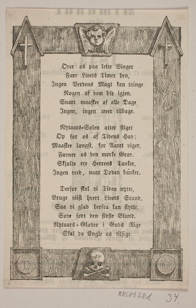 Frame with Angel Head, Cross, and Skull by H. C. Henneberg