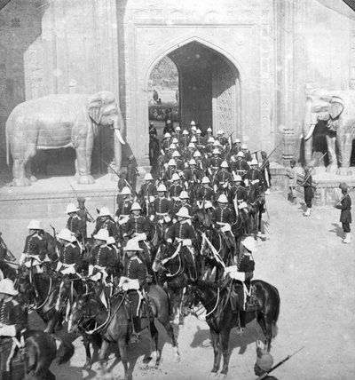 A Procession Passing Through the Delhi Gate, Lahore, Pakistan by H. D. Girdwood