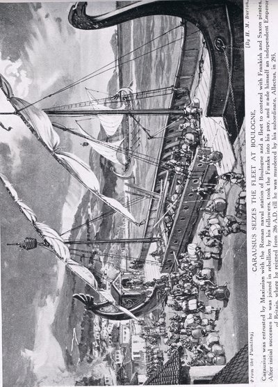 Carausius Seizing the Fleet at Boulogne, c.1910 by H. M. Burton