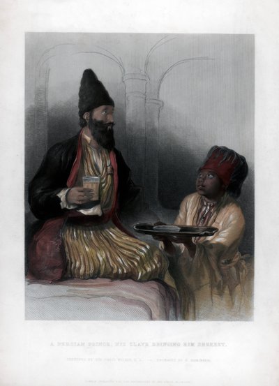 A Persian Prince, His Slave Bringing Him Sherbet by H. Robinson