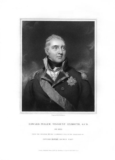 Edward Pellew, 1st Viscount Exmouth, British Naval Officer, 1834 by H. Robinson