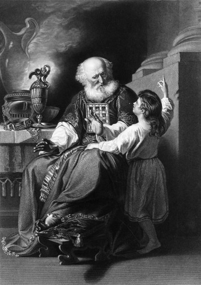 Eli perceived that the Lord had called the child, 19th century by H. Robinson
