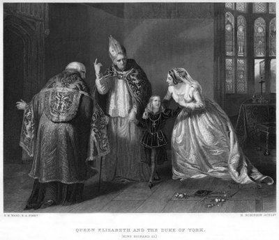 Queen Elizabeth and the Duke of York King Richard III, 19th century by H. Robinson
