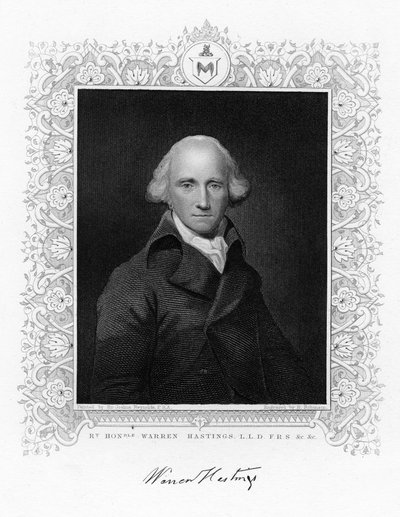 Warren Hastings, the First Governor-General of British India, 19th Century by H. Robinson