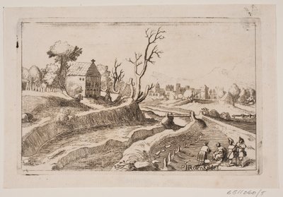 Landscape with Chapel with a Small Cross on the Gable by H. Rosenkilde