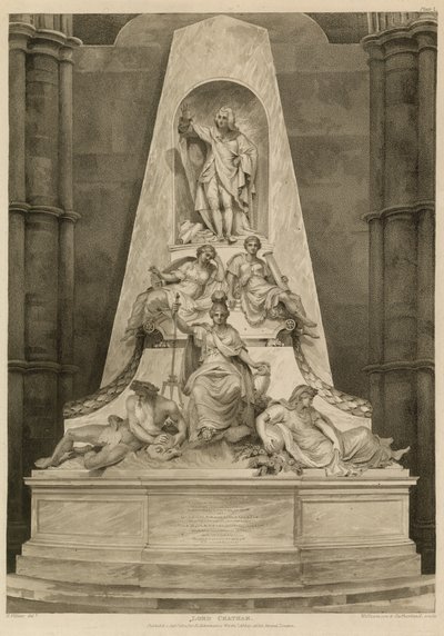 Monument to Lord Chatham at Westminster Abbey, London by H. Villiers