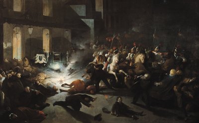 The Attempted Assassination of Emperor Napoleon III by Felice Orsini on the 14th January 1858 by H. Vittori Romano