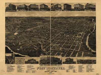 Perspective Map of Fort Worth by H. Wellge