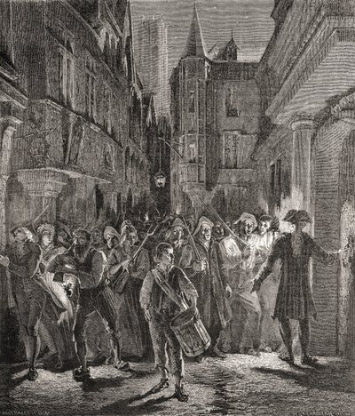 Paris guarded by the people, engraved by Pannemaker-Ligny by H. de la (after) Charlerie