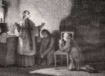 Louis XVI (1754-93) at Prayer Before his Execution by H. de la Charlerie
