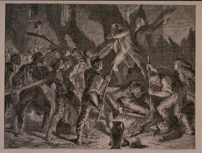 The Massacre in the Prisons in September 1792, Engraved by Jean-Baptiste Charles Carbonneau by H. de la Charlerie