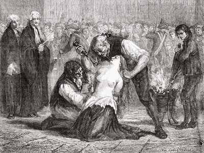The Torture of Madame de la Motte, Engraved by Meyer-Heine by H. de la Charlerie