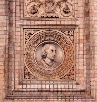 Detail (Hamburger Kunsthalle facade) by H. v. d. Schirrmacher G. T. and Erbe A. Hude