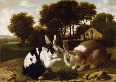 Two Rabbits in a Landscape by Haarlem School